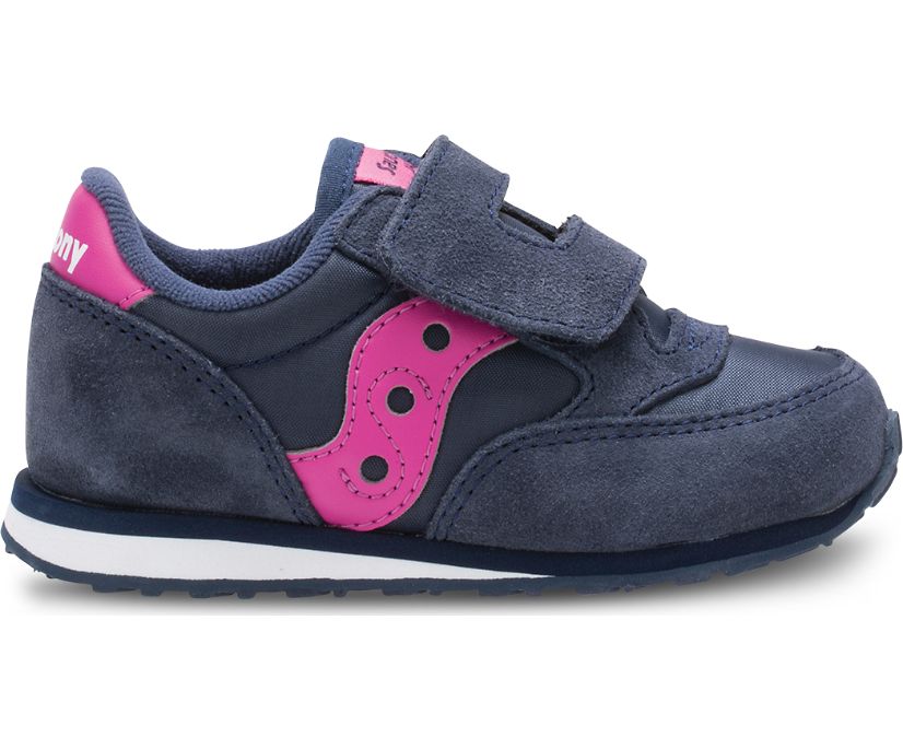 Saucony Baby Jazz Hook & Loop Kids' Sneakers Navy / Pink | Canada 714SGLO